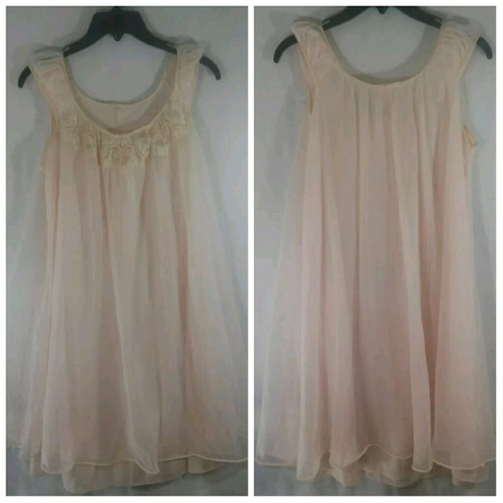 #9 Vintage 60's Gotham Gold Stripe Nylon Nightgown